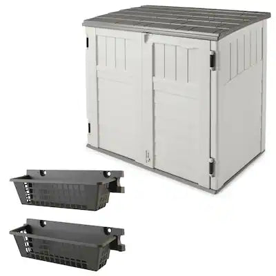 Suncast - BMS2500 Horizontal Outdoor Storage Shed, 2 Pack BMSBSKT2PK Basket, Black
