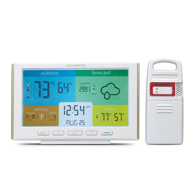 Front. AcuRite - Weather Station - White.