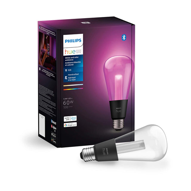 A - N . PHILIPS persona hue ... aghting White and color amblance Amblance blanche et colore - E26 Handcrafted Fabriqu a la main WS.8 4 LED - 60W W 500 suman PHILIPS hue (ent 1 a morks alexa with - - Gongle rome f hue PHILIPS