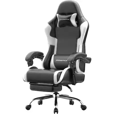 Dowinx - Ergonomic Gaming Chair Armrests Height Adjustable, Office Chair Heavy Duty with Footrest for Home & Office