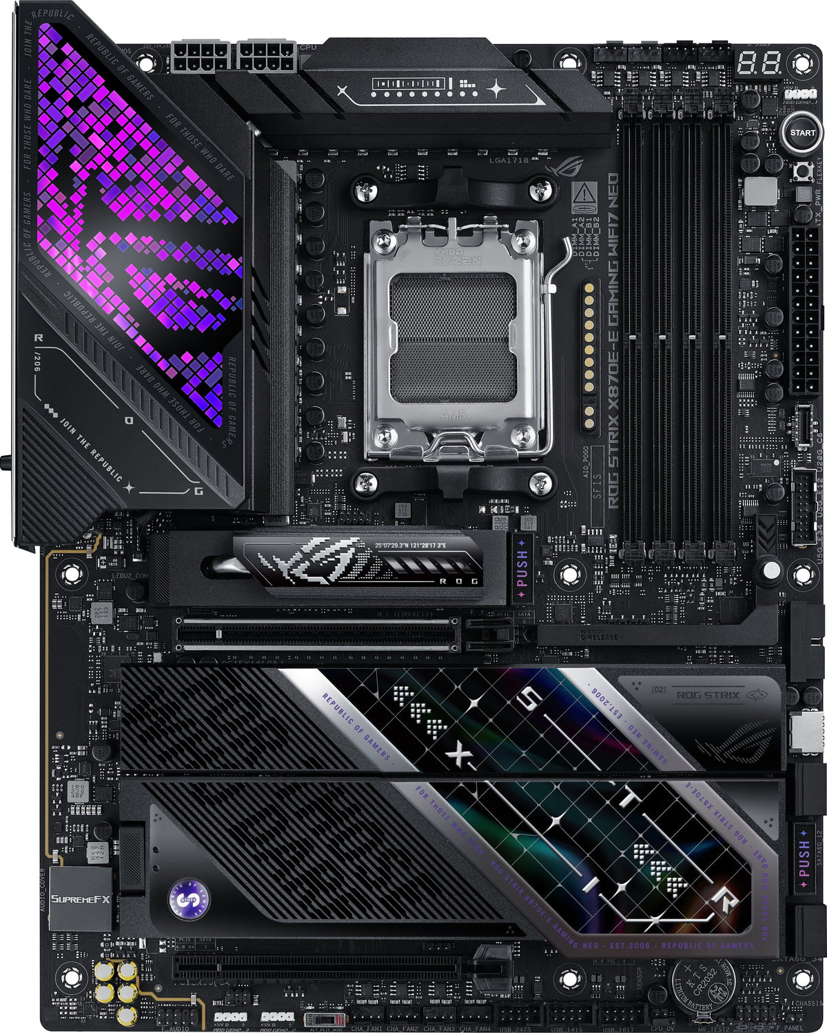ASUS - ROG STRIX X870E-E GAMING Wi-FI 7 NEO (Socket AM5) AMD X870E ATX DDR5 Wi-Fi 7 Motherboard - Black