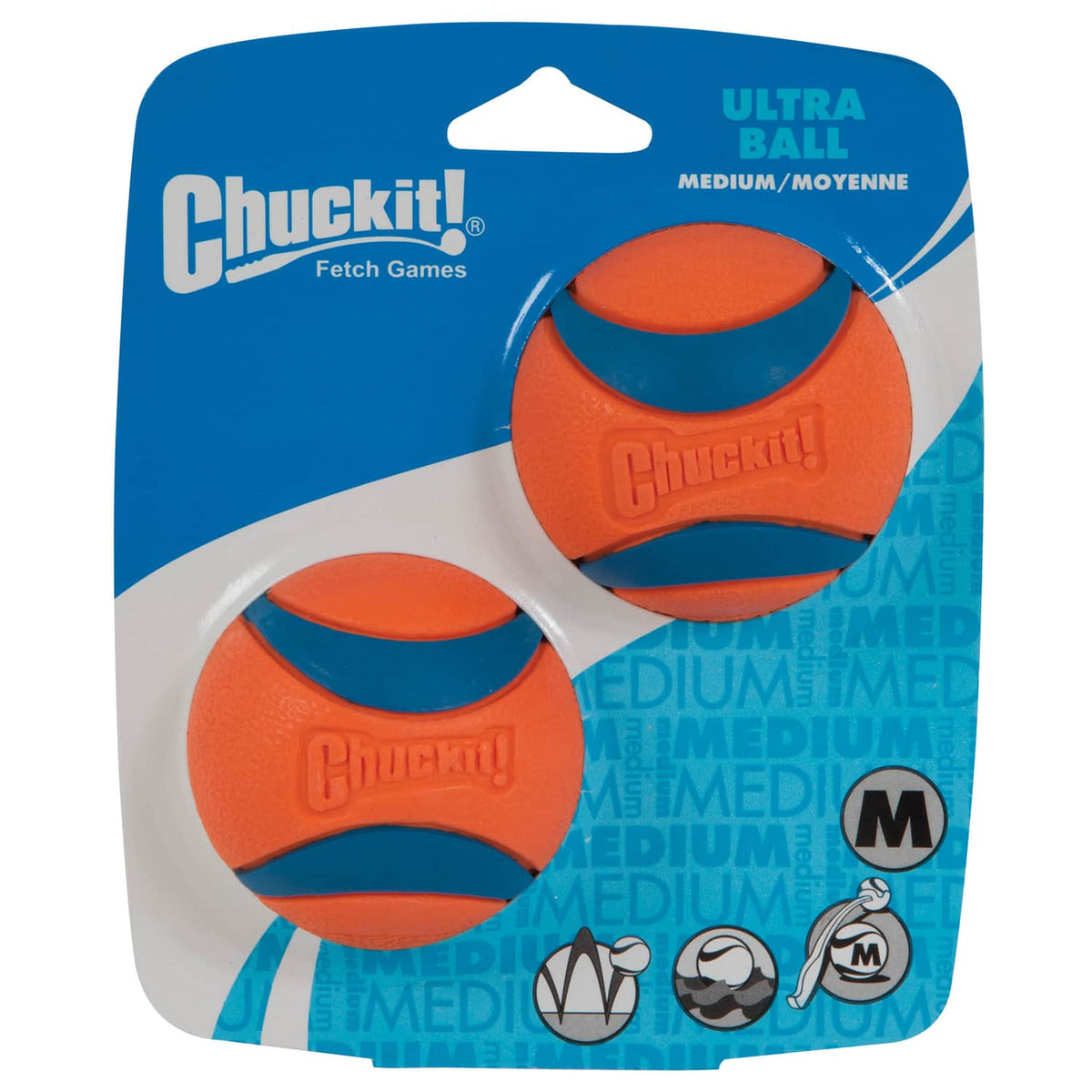 ChuckIt! - Blue/Orange Rubber Fetch Ball Ultra Ball Medium 2 pk - Blue | Orange