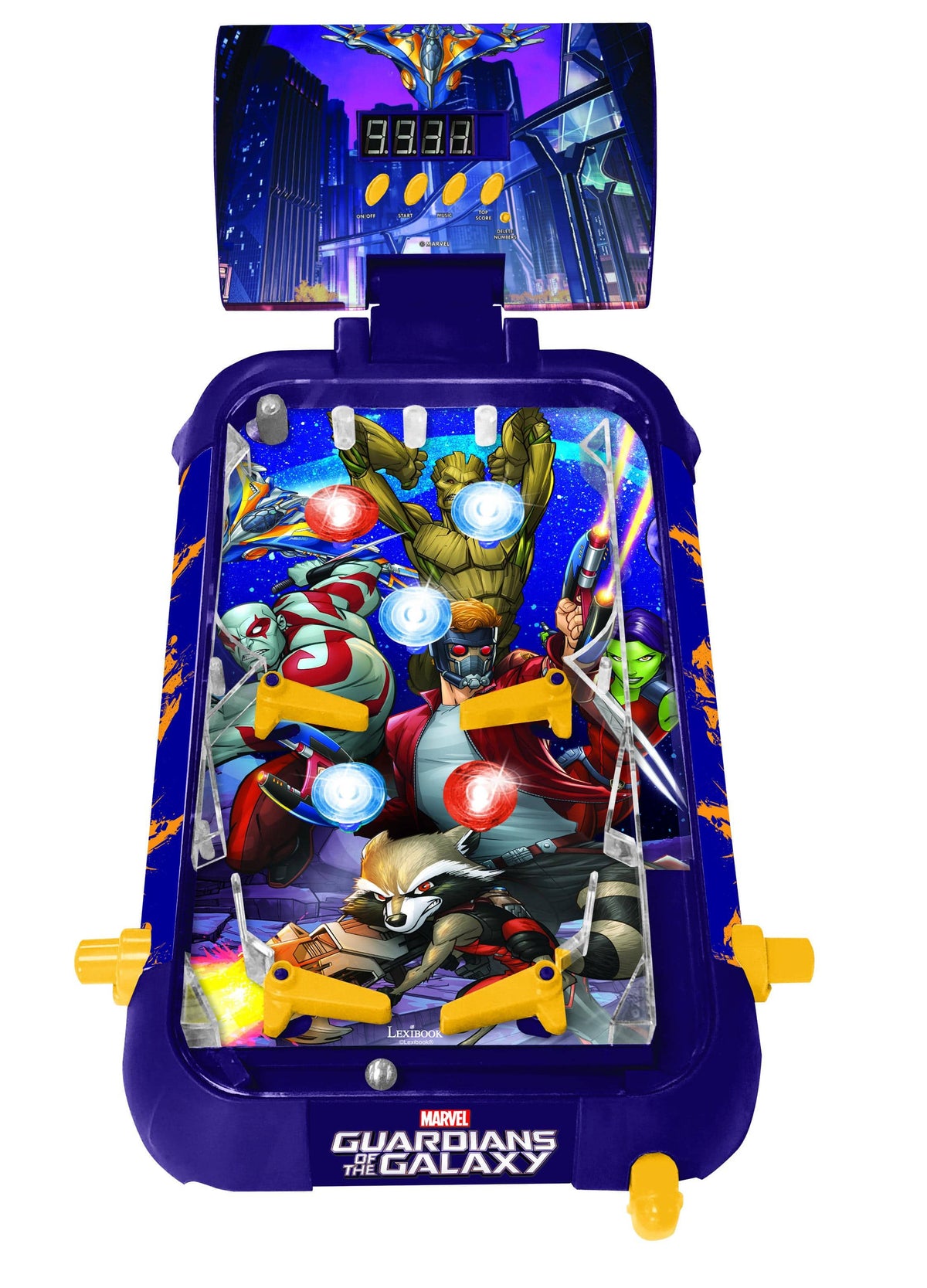 Lexibook - Marvel Guardians of The Galaxy Electronic Table Pinball with Sounds. Lights & Digital Scoring
