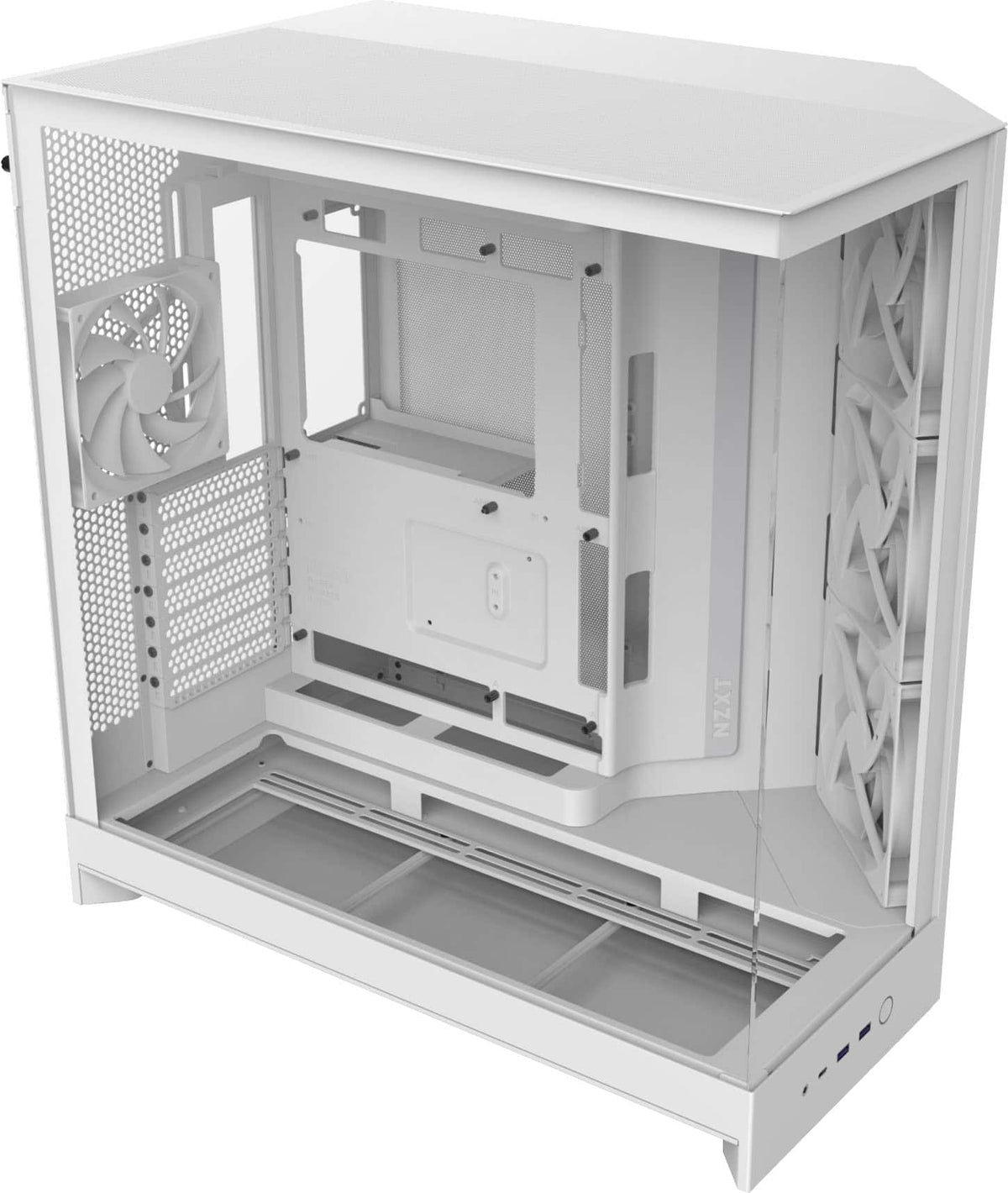 NZXT - H9 Flow 2025 ATX Mid-Tower Dual-Chamber PC Case - White