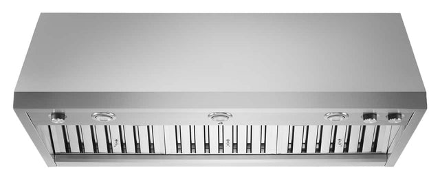 Front. JennAir - Pro-Style 48" Externally Vented Range Hood - Lustre Stainless.