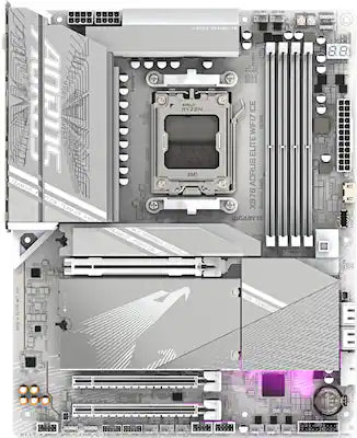 GIGABYTE - X870 AORUS ELITE WIFI7 ICE (Socket AM5) AMD X870 ATX DDR5 Wi-Fi 7 Motherboard