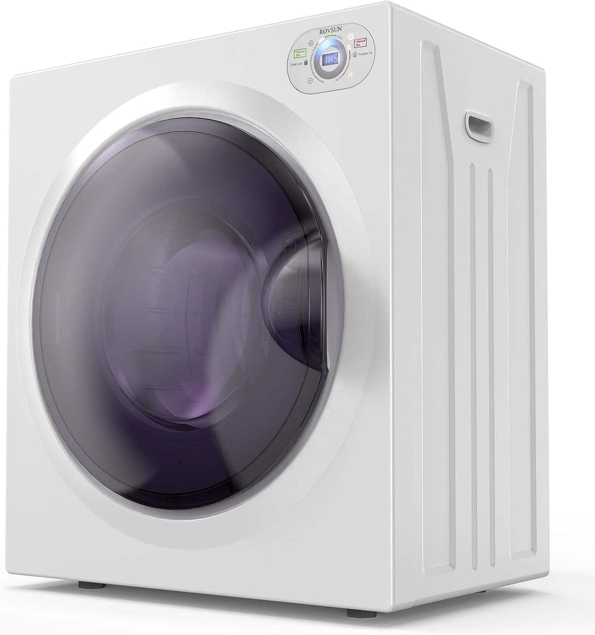 Winado - 8.8LB Portable Clothes Dryer, 2.6 Cu.Ft High End Front Load Tumble Laundry Dryer with LCD Touch Panel, Stainless Steel - White