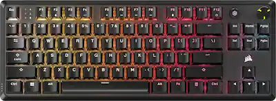 CORSAIR - K70 CORE TKL Compact Wired RGB Pre-Lubed Linear Mechanical Switches Gaming Keyboard with Sound