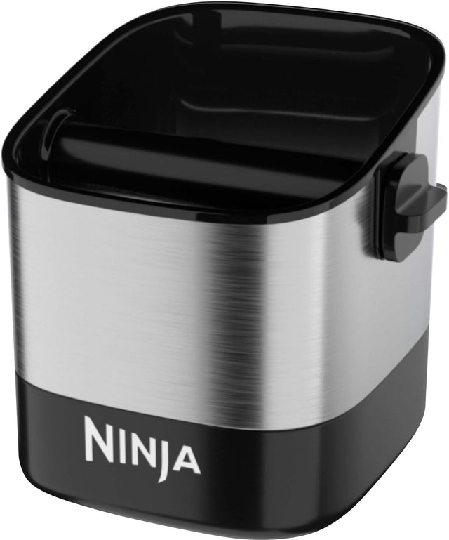 Front. Ninja - Luxe Café Knock Box, Accessories for Espresso Machine, Non-slip Base, Holds 10 Double Shot Pucks - Silver.