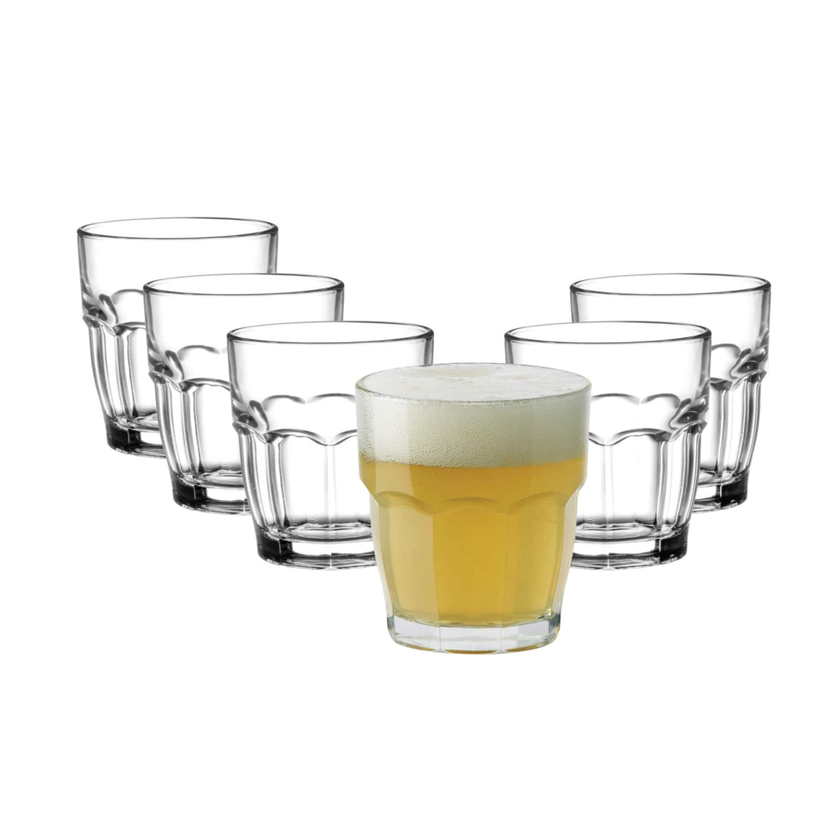 Bormioli Rocco - Rock Bar Juice Glasses, Set of 6, 7.25 Oz Stackable Tumblers - Clear
