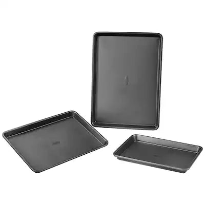 VEVOR - Baking Pans Set, 3-Piece, Nonstick Carbon Steel Cookware Sheets & Trays, Stackable Kitchen Oven Bakeware Cooking Sets