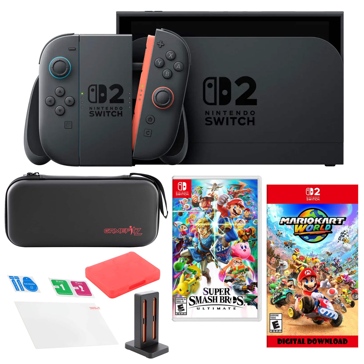 Switch 2 MarioKart with Smash Bros & Accessories Kit
