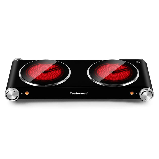 Front. Techwood - 1800w Two Infrared Burners, Infrared Ceramic Stainless Steel Portable Electric Burner For Home Rvs Apartments - Black.