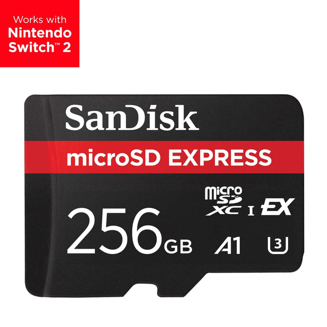 Works with Nintendo Switch 2 SanDisk microSD Express Micro SDXC I EX 256 GB A1 3
