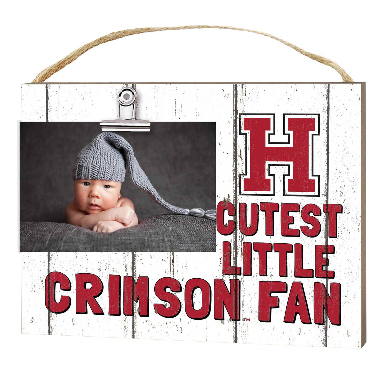 Jardine - Harvard Crimson 8'' x 10'' Cutest Little Weathered Logo Clip Photo Frame - White