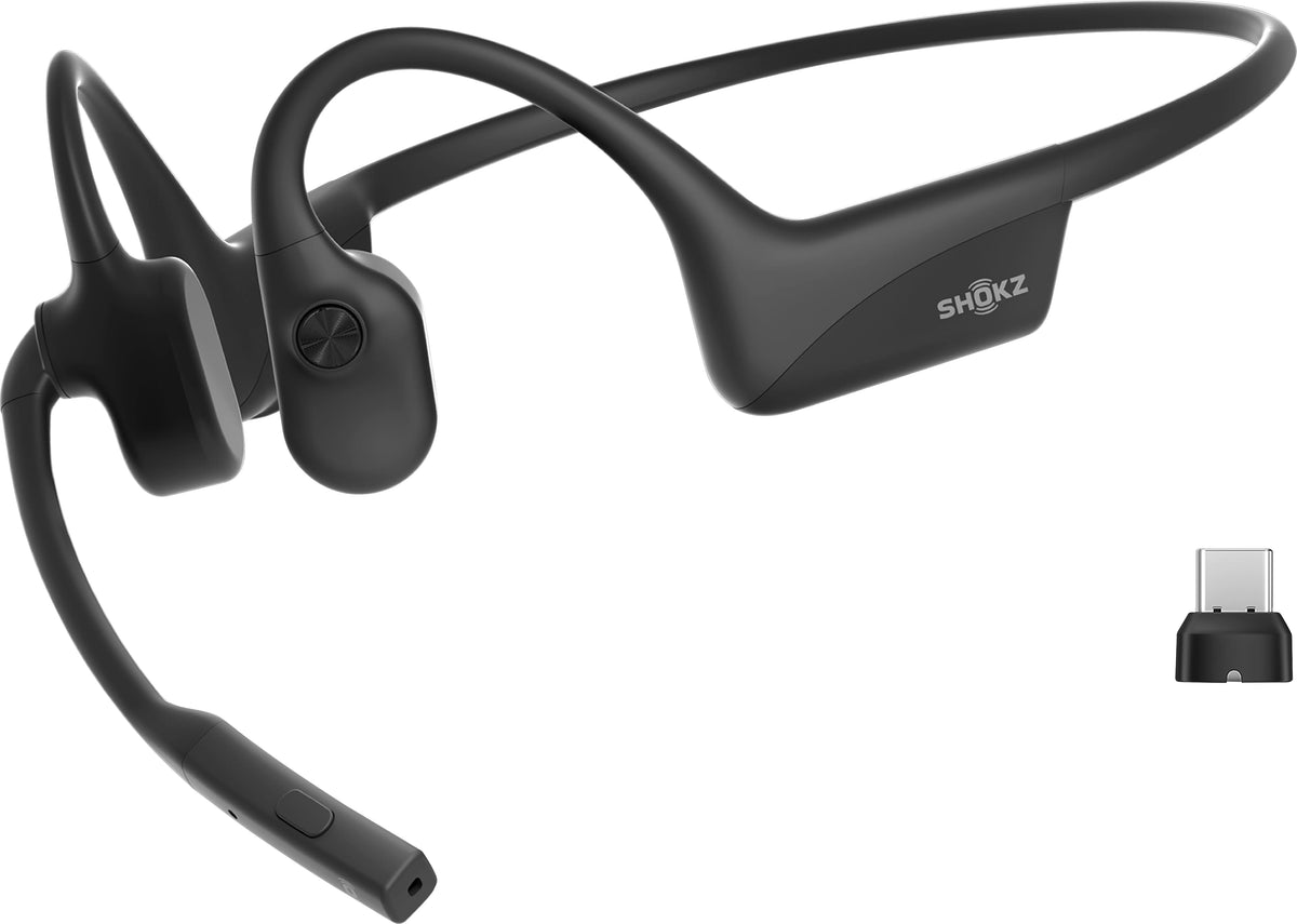 Shokz - OpenComm2 UC Bone Conduction Stereo Bluetooth Headset 2025 Upgrade, USB-C - Black