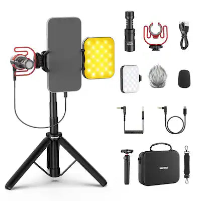 Neewer - Basics Vlogging Kit: Tripod, Mic, LED for Phone