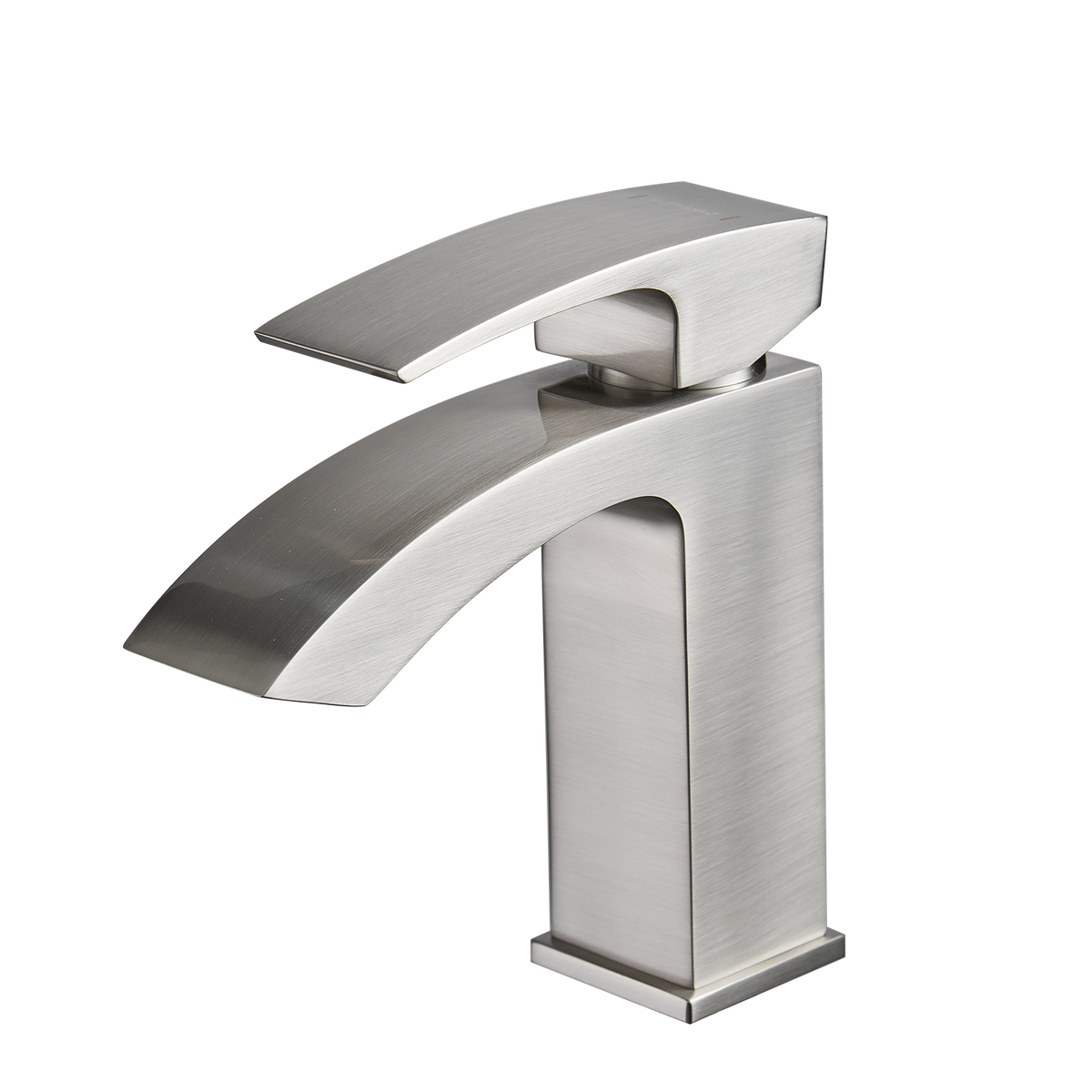 Boyel Living - Single Hole Single Handle Bathroom Faucet with Supply Lines Brass Durable Modern Easy Install - Brushed Nickel
