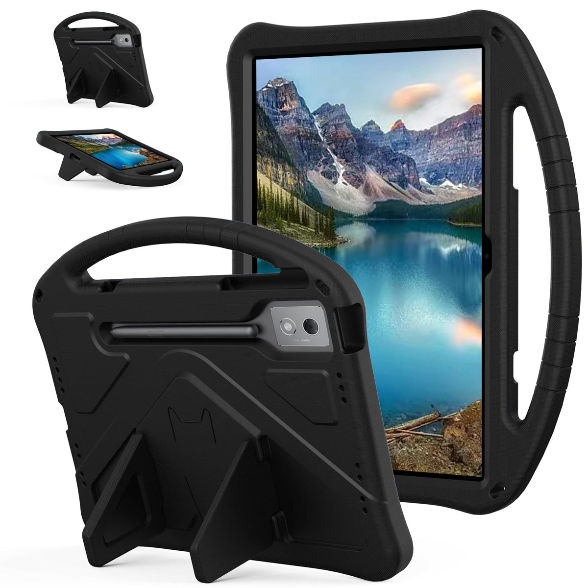 Dteck - for Lenovo Idea Tab Pro 12.7 TB-373FU 12.7 Inch (2025) EVA Shockproof Kids Friendly Handle Stand Case - Black