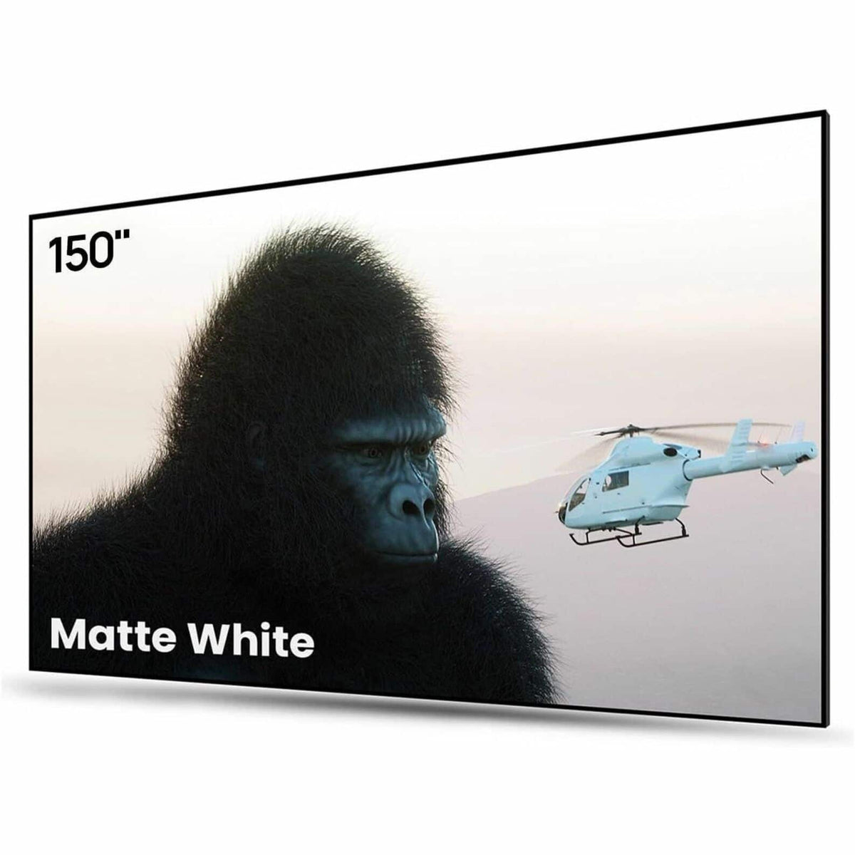 AWOL Vision - 150" Fixed Frame Projector Screen, 4K/8K UHD Active 3D Compatible with Standard, Short Throw and UST Projectors - Matte White