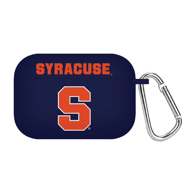Front. Affinity Bands - Syracuse Orange AirPods Pro Silicone Case Cover - Navy.