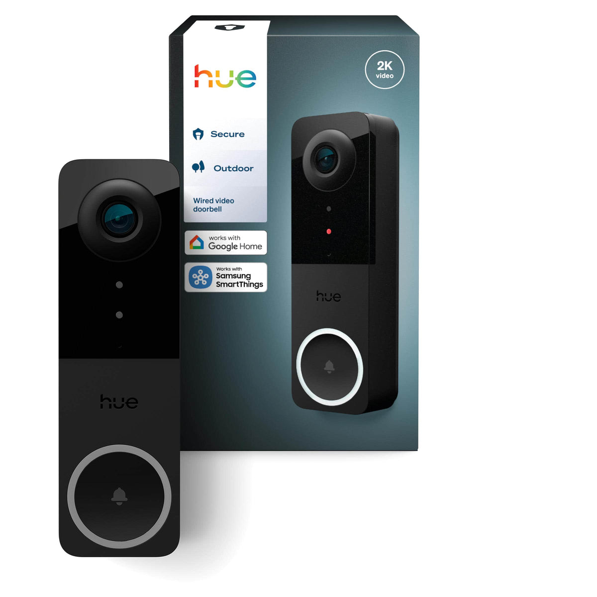 Philips - Hue Secure Video Doorbell Camera - Black