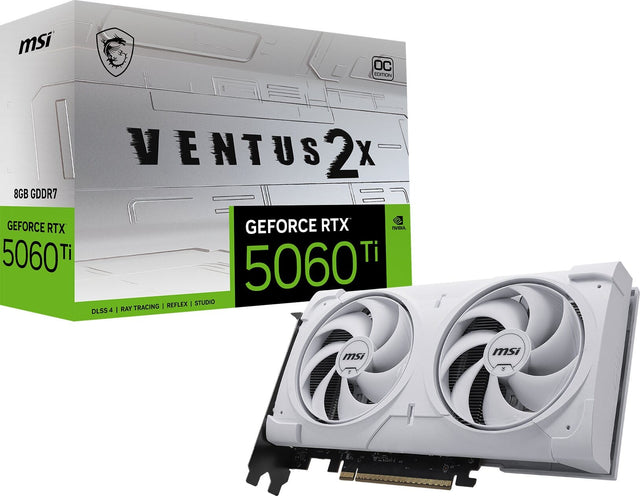 MSI OC VENTUS 2X 8GB GDDR7 GEFORCE RTX 5060 Ti  
DLSS 4 | RAY TRACING | REFLEX | STUDIO  
NVIDIA