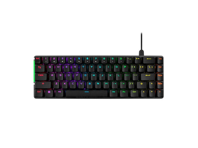 Esc 1 ! 2 @ 3 # 4 $ 5 % 6 ^ 7 & 8 * 9 ( 0 ) - _ + = Ins Backspace Q W E R T Y U I O P { [ } ] | Del Caps A S D F G H J K L : ; " Enter Z X C V B N M , < . > / ? Shift Fn Ctrl Alt Space