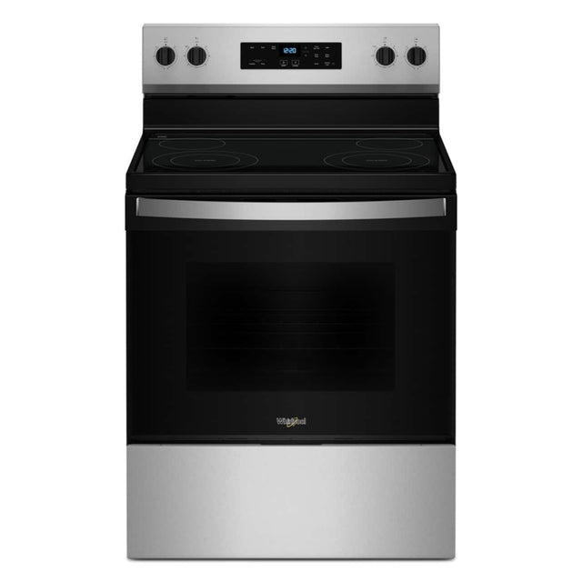 Front. Whirlpool - 30 in. Wide 4 elements Electric Range with No Preheat Mode - Stainless Steel.