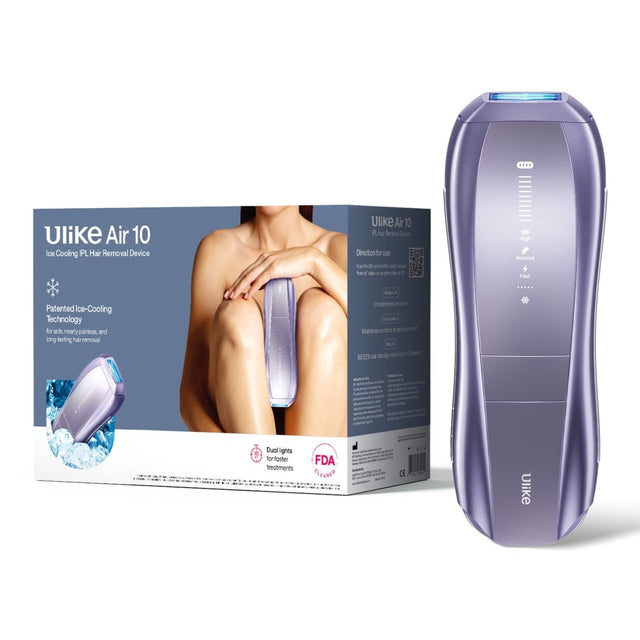 Ulike Air 10 Ice Cooling IPL Hair Removal Device

Ulike Air 10 FL Direction SconteQR

III High Normal
Frost

Patented Ice-Cooling Technology for safe, nearly painless, and long-lasting hair removal

High 3 treatments per week Forvek5
96.52% hair density reduction

Matrina
aro

X Dual lights for faster treatments

FDA
CE

Ulike