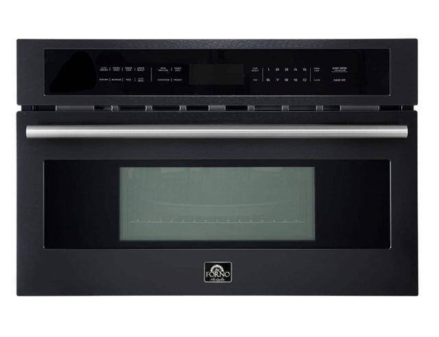 Front. Forno Appliances - Oliena Espresso 1.6 cu. ft. Built-in 1750W Compact Convection Oven and 1000W Microwave Combo with Sensor Cooking - Black.