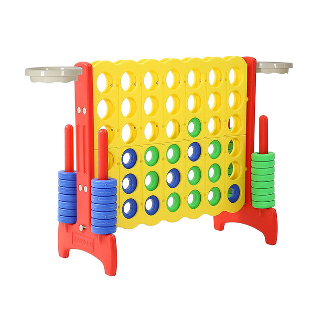 Front. SDADI - SDADI Giant 33 Inch 4-In-A-Row Game and Basketball Game for Kids, Yellow and Red - Blue and Red.