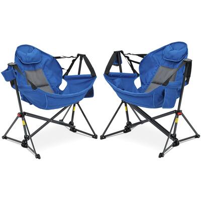 Ainfox - 2 PACK Oversized Camping Folding Chair, Portable Heavy Duty Swing Chair Hammock