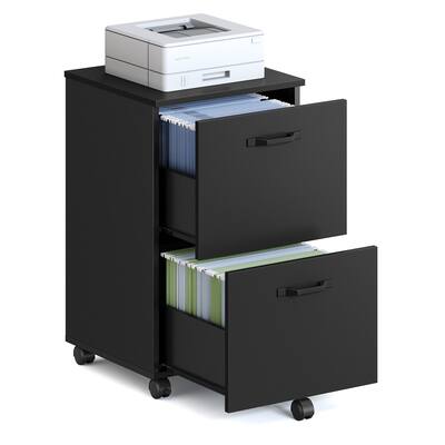 Songmics Home - 2-Drawer File Cabinet, Small Rolling Filing Cabinet for Home Office, Printer Stand, for A4, Letter-Size Documents
