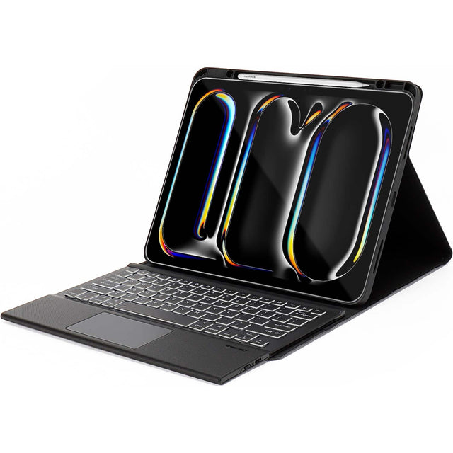 Angle. SaharaCase - Navigate Series Keyboard Case with Track Pad for Apple iPad Pro (M4 2024/M5 2025) 13" - Black.