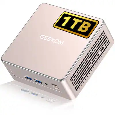 GEEKOM - A5 Mini PC, AMD Ryzen 5 7430U, 16GB RAM& 1TB M.2 NVMe SSD, Windows 11 Pro Pre-installed