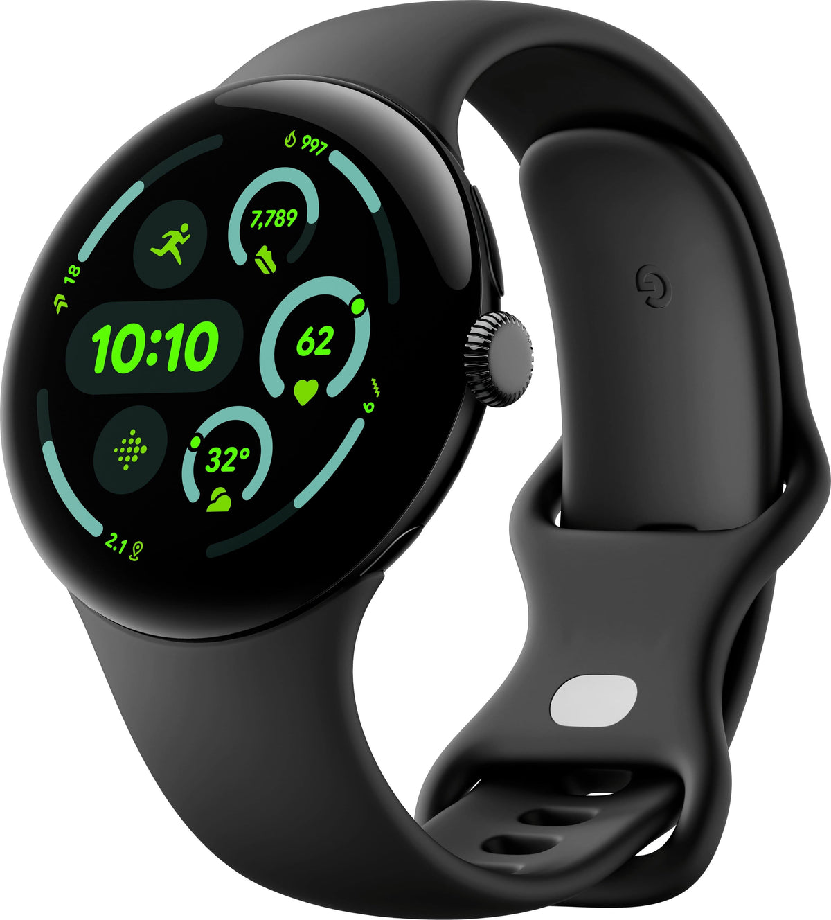 Google - Refurbished Excellent - Pixel Watch 3 (45mm) Smartwatch with Obsidian Band - LTE - Matte Black - (2024)