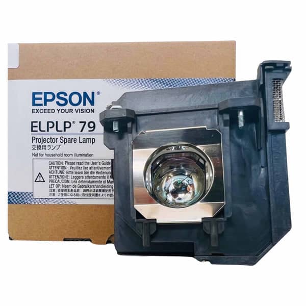 EPSON  
EXCEED YOUR VISION  

ELPLP 79  
Projector Spare Lamp  

Not for household room illumination  

CAUTION: Please read the User's Guide  
ATTENTION: Veuillez lire attentivement  
ACHTUNG: Bitte lesen Sie die Bedienungsanleitung!  
ATTENZIONE: Leggere attentamente  
PRECAUCIÓN: Lea detenidamente el Manual de Usuario  
LET OP: Neem de Gebruikershandleiding