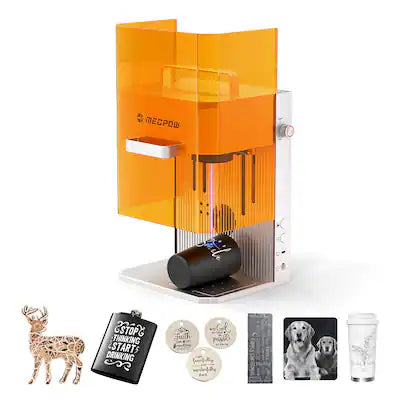 Mecpow - X1 2W IR + 10W Diode 2-in-1 Dual Laser Engraver,  4.13" × 4.13"  Portable Engraving Machine for Metal, Wood, Leather