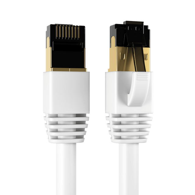 Front. Cables Direct Online - Cat8 Ethernet Cable 15F, 40Gbps High-Speed RJ45 Shielded Copper Cord for Router, PC & Gaming - White.