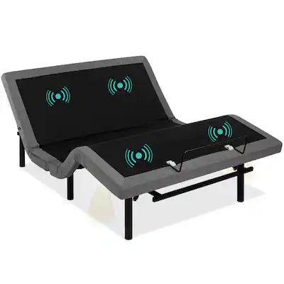 Best Choice Products - Queen Size Adjustable Bed Base for Stress Management with Massage, Remote Control, USB Ports