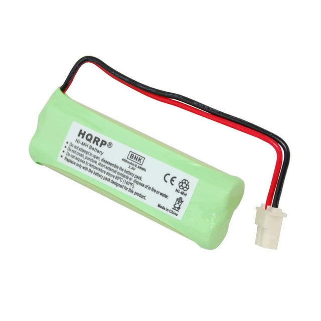 HQRPP®  
Ni-MH Battery  
BNK  

Do not attempt to replace the battery.  
Do not crush, puncture, or dispose of in fire or water.  
Do not expose to temperatures above 60°C (140°F).  
Do not disassemble or dispose of in fire or water.  
Made in China  

CE  
Ni-MH  
2.4V  
400mAh  
96Wh  
60C  
2.4V sewn  
Made in China