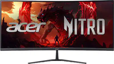 Acer - Nitro ED340CUR Gaming 34” 1500R 21:9 Curved QHD 200Hz 1ms FreeSync Premium Gaming Monitor with HDR10 (DisplayPort, HDMI)