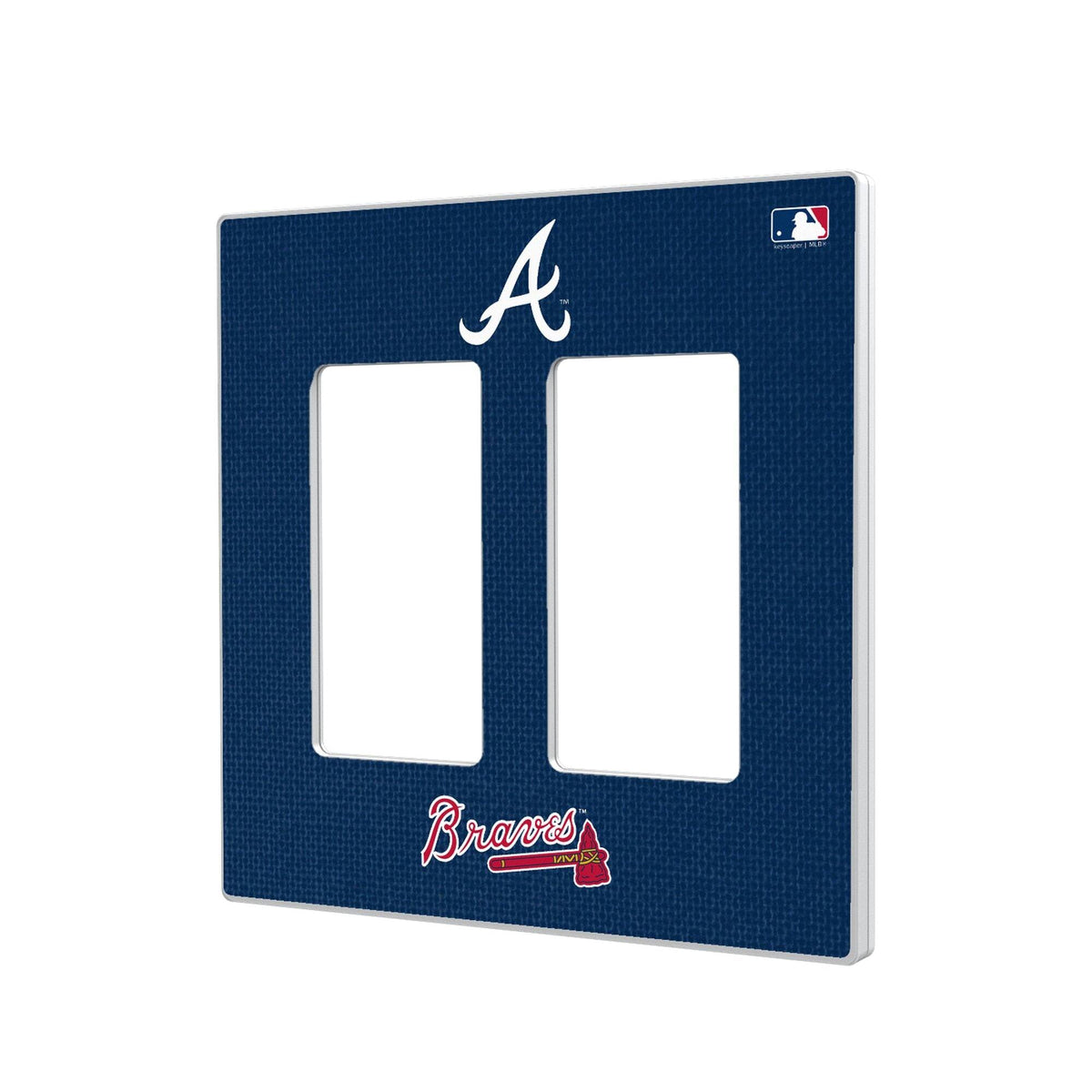 Keyscaper - Atlanta Braves Solid Double Rocker Light Switch Plate - Multicolor
