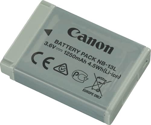 Front. Canon - Rechargeable Lithium-ion Battery for Canon NB-13L - White.