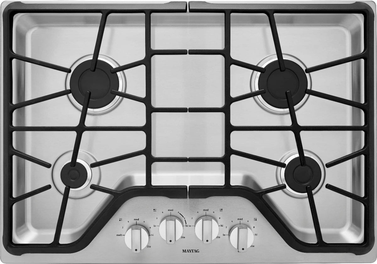 Maytag - 30 in. Wide 4 burners Built-In Gas Cooktop - Stainless Steel