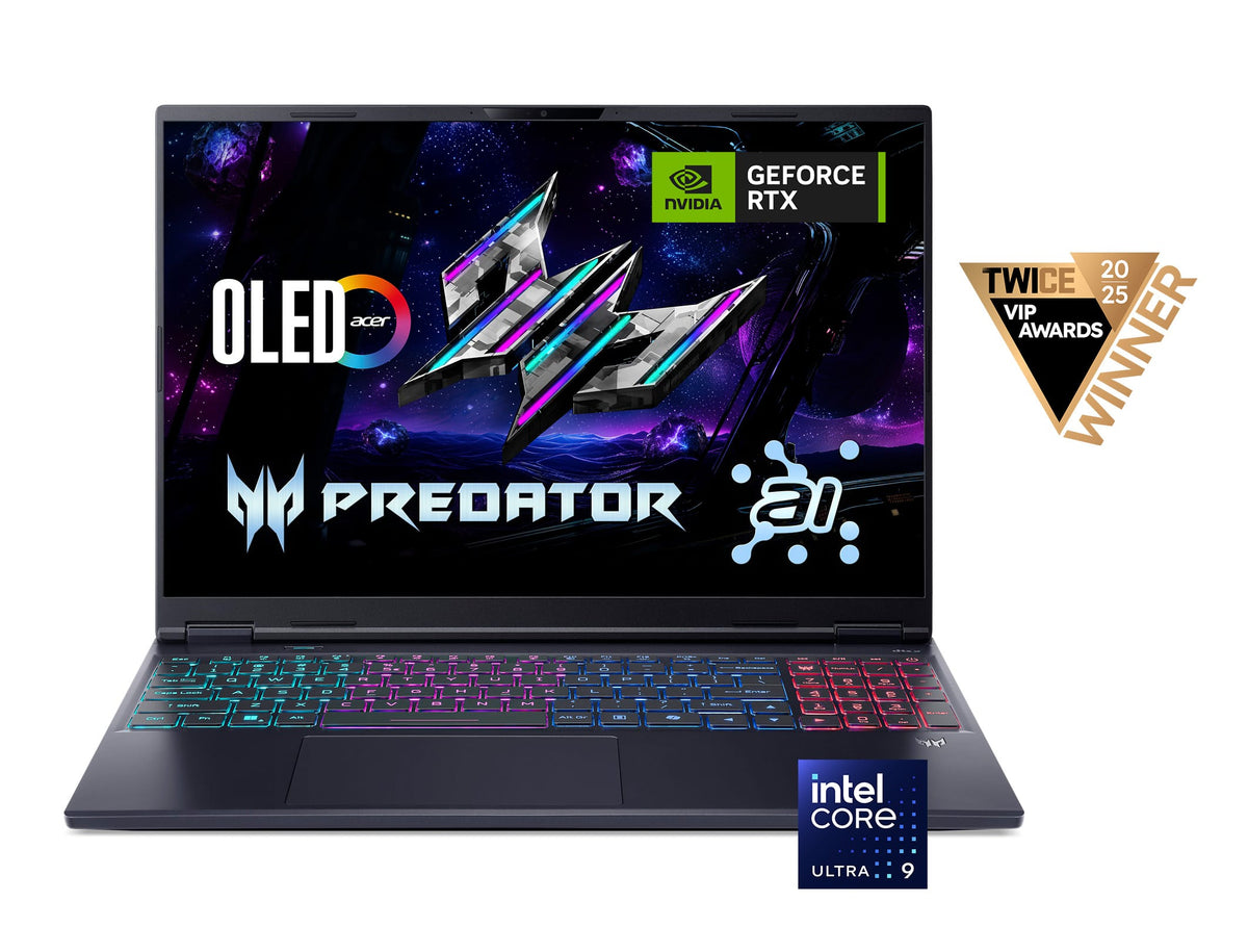 Acer - Predator Helios Neo 16S AI Gaming Laptop - 16" OLED 240Hz - Intel Core Ultra 9 - NVIDIA GeForce RTX 5070Ti – 32GB – 1TB - Obsidian Black