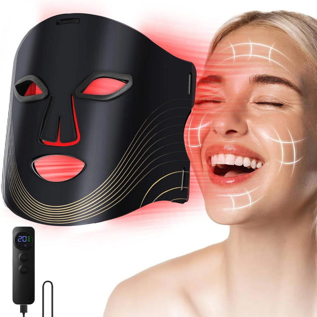 Front. Morfone - 4-mode LED facial red light therapy lamp. With remote control, suitable for home and travel skin therapy..