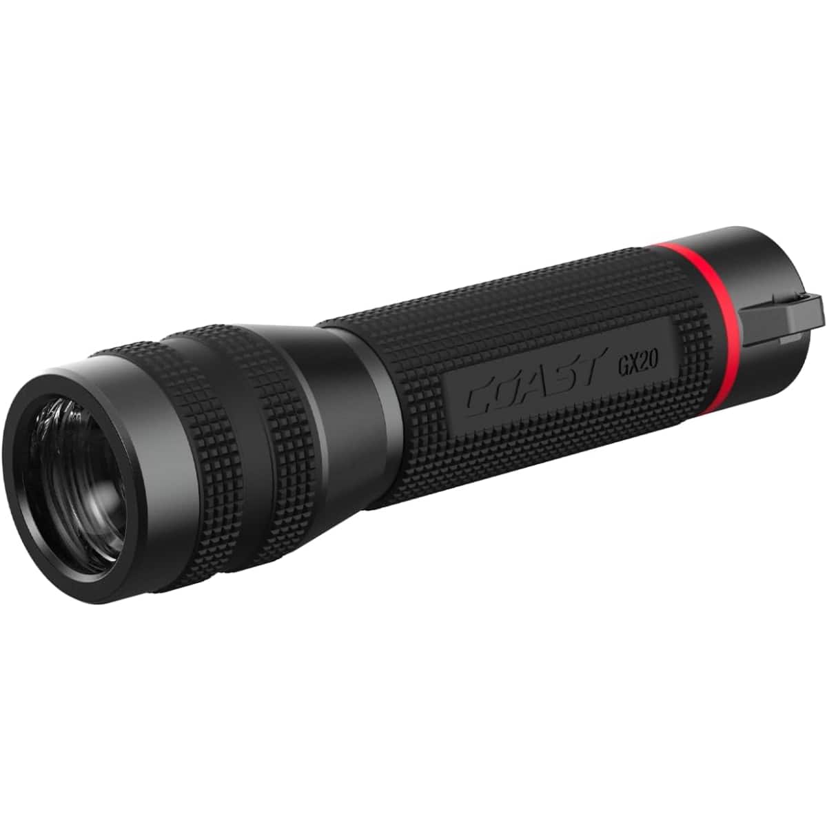Coast - COAST® GX20 1200 Lumen Waterproof LED Flashlight w/ Twist Focus, Dual Power & Anti-Roll Cap – - Black