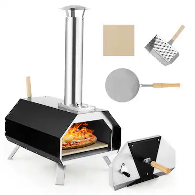 Costway - Outdoor Pizza Oven Machine 12'' Pizza Grill Maker Portable with Foldable legs